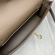 	 Hermes Kelly Elan Grey Golden Buckle Size 27x15x4cm - 6