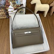 	 Hermes Kelly Elan Grey Silver Buckle Size 27x15x4cm - 1
