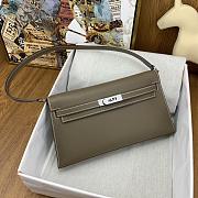 	 Hermes Kelly Elan Grey Silver Buckle Size 27x15x4cm - 5