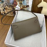 	 Hermes Kelly Elan Grey Silver Buckle Size 27x15x4cm - 4