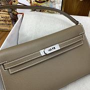 	 Hermes Kelly Elan Grey Silver Buckle Size 27x15x4cm - 2