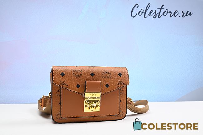 MCM Small Millie Visetos Water Resistant Leather Crossbody Bag - 1