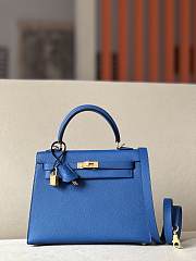 Hermes Kelly Epsom Leather Silver/Gold Buckle Size 25cm - 1