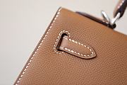 Hermes Kelly Epsom Leather Silver Buckle Brown Size 25*17*7cm - 6