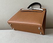 Hermes Kelly Epsom Leather Brown/Black/White Size 25*17*7cm - 5