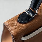 Hermes Kelly Epsom Leather Brown/Black/White Size 25*17*7cm - 4