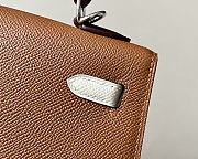 Hermes Kelly Epsom Leather Brown/Black/White Size 25*17*7cm - 2