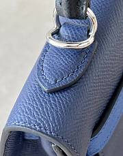 	 Hermes Kelly Epsom Leather Blue Size 25*17*7cm - 3