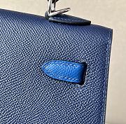 	 Hermes Kelly Epsom Leather Blue Size 25*17*7cm - 2