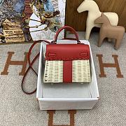 Hermès White Mini Kelly Picnic Red 20cm - 6