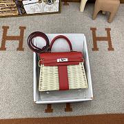 Hermès White Mini Kelly Picnic Red 20cm - 4