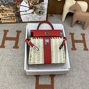 Hermès White Mini Kelly Picnic Red 20cm - 5
