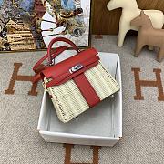 Hermès White Mini Kelly Picnic Red 20cm - 2