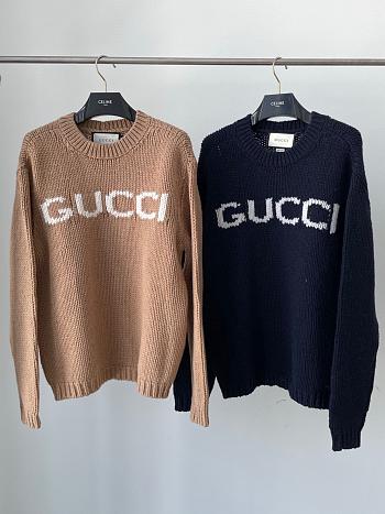 Gucci Sweaters Brown/Blue