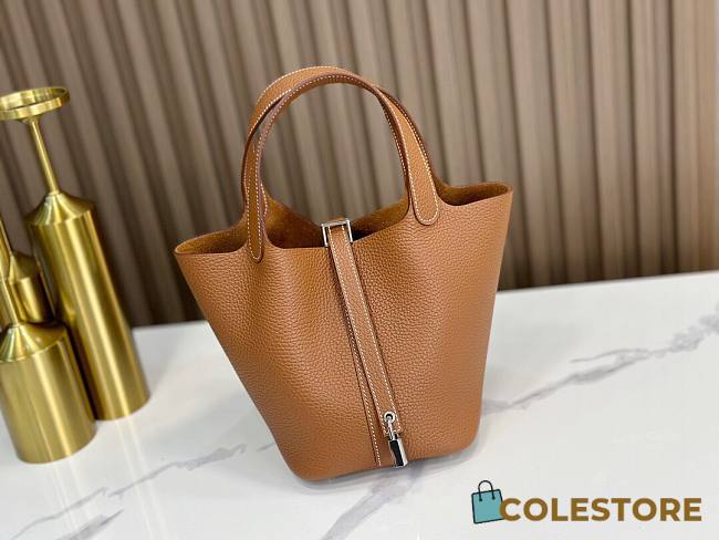 Hermes Picotin Brown Size 18x19x3.5cm - 1