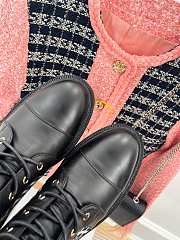 Balmain Romy Monogram Jacquard Leather Combat Boots - 3
