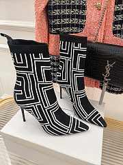Balmain Women's Black Skye Printed Sock Boots - 1