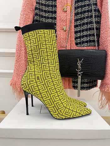 Balmain Women's Black Skye Printed Sock Boots Green