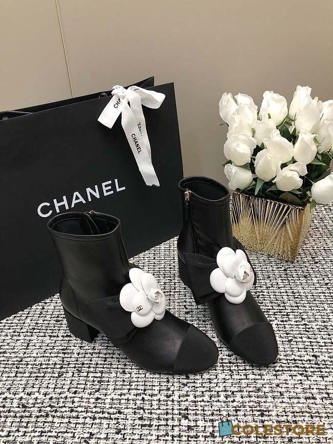 Chanel Suede Kidskin & Grosgrain White - 1