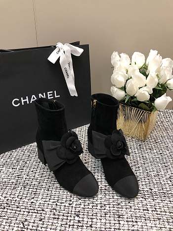 	 Chanel Suede Kidskin & Grosgrain Black 