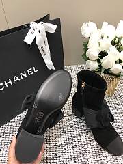 	 Chanel Suede Kidskin & Grosgrain Black  - 4
