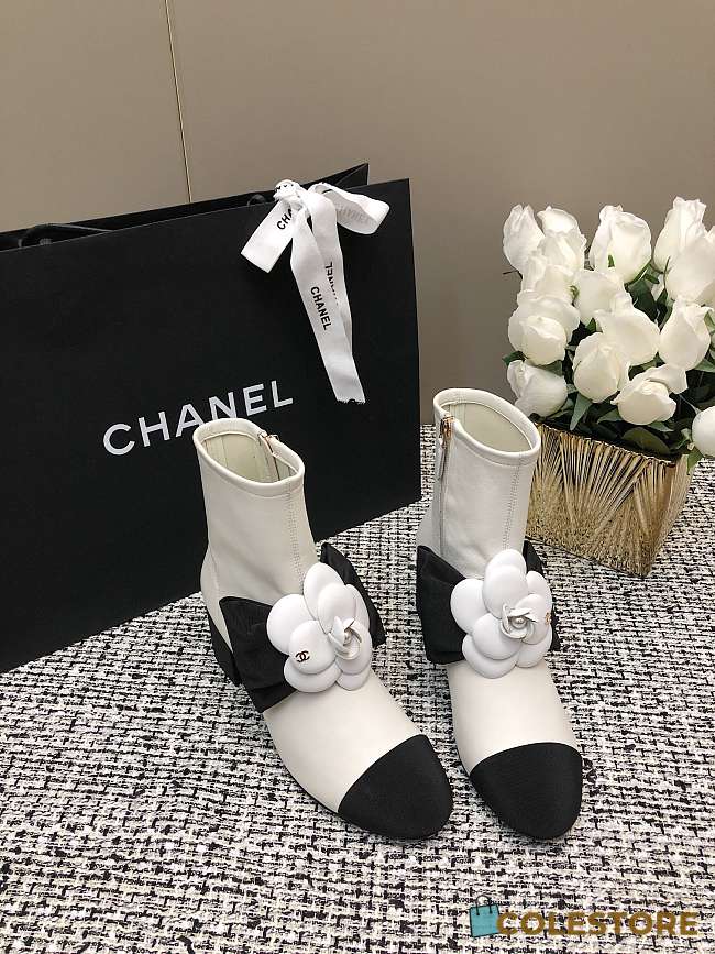Chanel Low Boots White  - 1