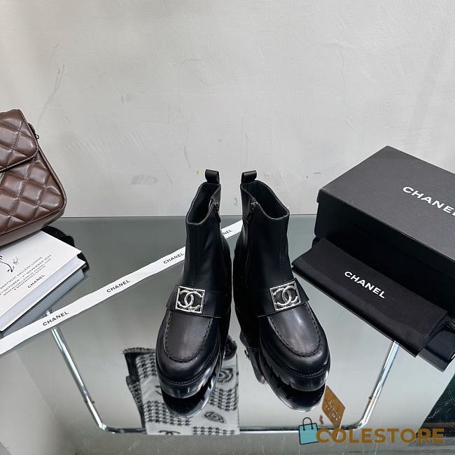 	 Chanel Low Boots Black  - 1