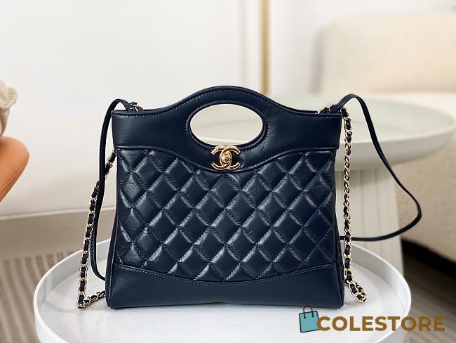 	 Colestore Chanel 31 Mini Shopping Bag Blue Size 22 × 23 × 5.5 cm - 1