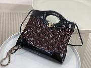 	 Colestore Chanel 31 Mini Shopping Bag Burgundy & Black Size 22 × 23 × 5.5 cm - 2