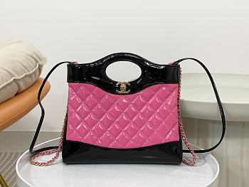 	 Colestore Chanel 31 Mini Shopping Bag Pink & Black Size 22 × 23 × 5.5 cm
