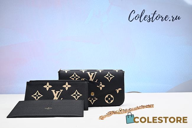 Louis Vuitton Pochette Felicie Monogram Empreinte Leather Bag 21 x 12 x 3 cm - 1