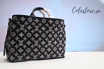 LOUIS VUITTON Bella Blue Denim Mahina 32cm