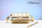 Colestore Fendi Women Baguette Fendi Prints On Leather Bag-Gold Size 26cm - 1