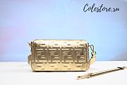 Colestore Fendi Women Baguette Fendi Prints On Leather Bag-Gold Size 26cm - 2