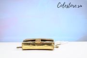Colestore Balenciaga Hourglass Croc-Embossed Leather Wallet-On-Chain In Gold Size 19cm - 2