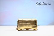 Colestore Balenciaga Hourglass Croc-Embossed Leather Wallet-On-Chain In Gold Size 19cm - 6