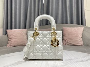 Colestore Dior Lady White Gold Hardware Size 20cm