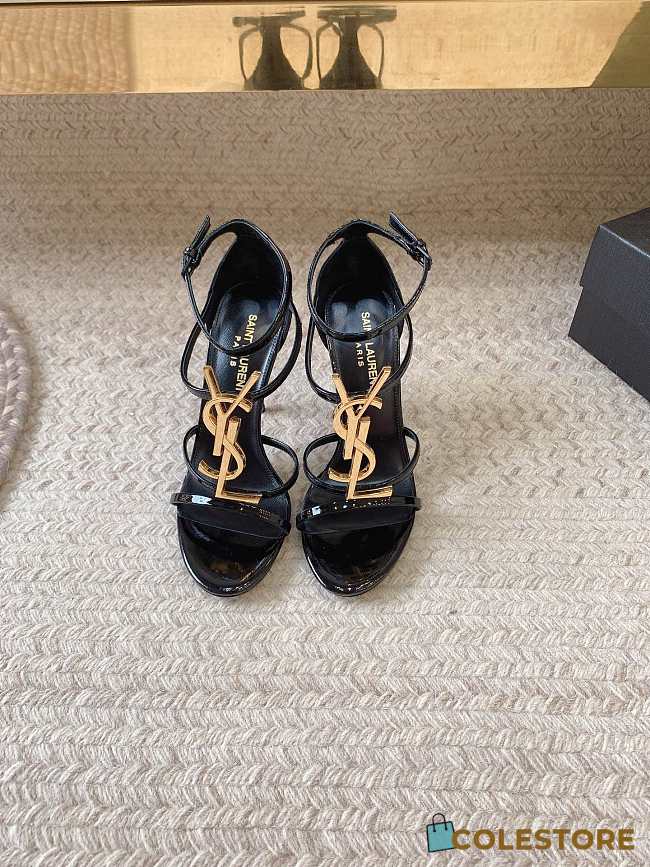 Colestore YSL Women's Black Cassandra 100 Patent Sandal - 1
