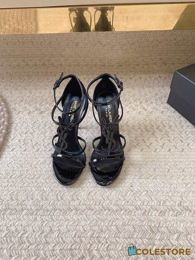 	 Colestore YSL Women's Full Black Cassandra 100 Patent Sandal - 1