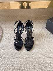 	 Colestore YSL Women's Full Black Cassandra 100 Patent Sandal - 1