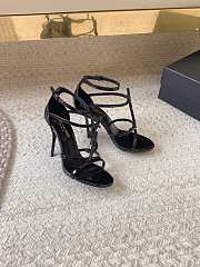 	 Colestore YSL Women's Full Black Cassandra 100 Patent Sandal - 5