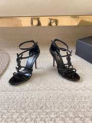 	 Colestore YSL Women's Full Black Cassandra 100 Patent Sandal - 2
