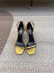 Colestore YSL Logo High Heels Gold Sandals - 1