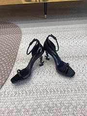 	 Colestore YSL Logo High Heels Black Sandals - 4