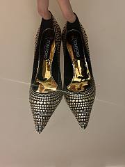 Colestore Tom Ford Black/Gold Studded Suede Pointed Toe Pumps 105 - 1