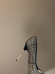 Colestore Tom Ford Black/Gold Studded Suede Pointed Toe Pumps 105 - 2