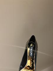 Colestore Tom Ford Black/Gold Studded Suede Pointed Toe Pumps 105 - 5