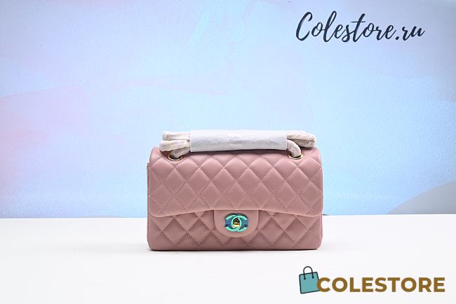 Colestore Chanel Mini Flap Bag With Top Handle Pink 25cm - 1