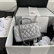 Colestore Chanel Silver Flap Bag Caviar Size 20x12x6cm - 3
