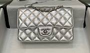 	 Colestore Chanel Silver Flap Bag Lamskin Size 20x12x6cm - 1